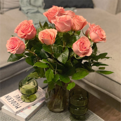 Long Stem Pink Rose Bouquet – DIANA'S FLOWERS AND GIFTS, Aurora CO